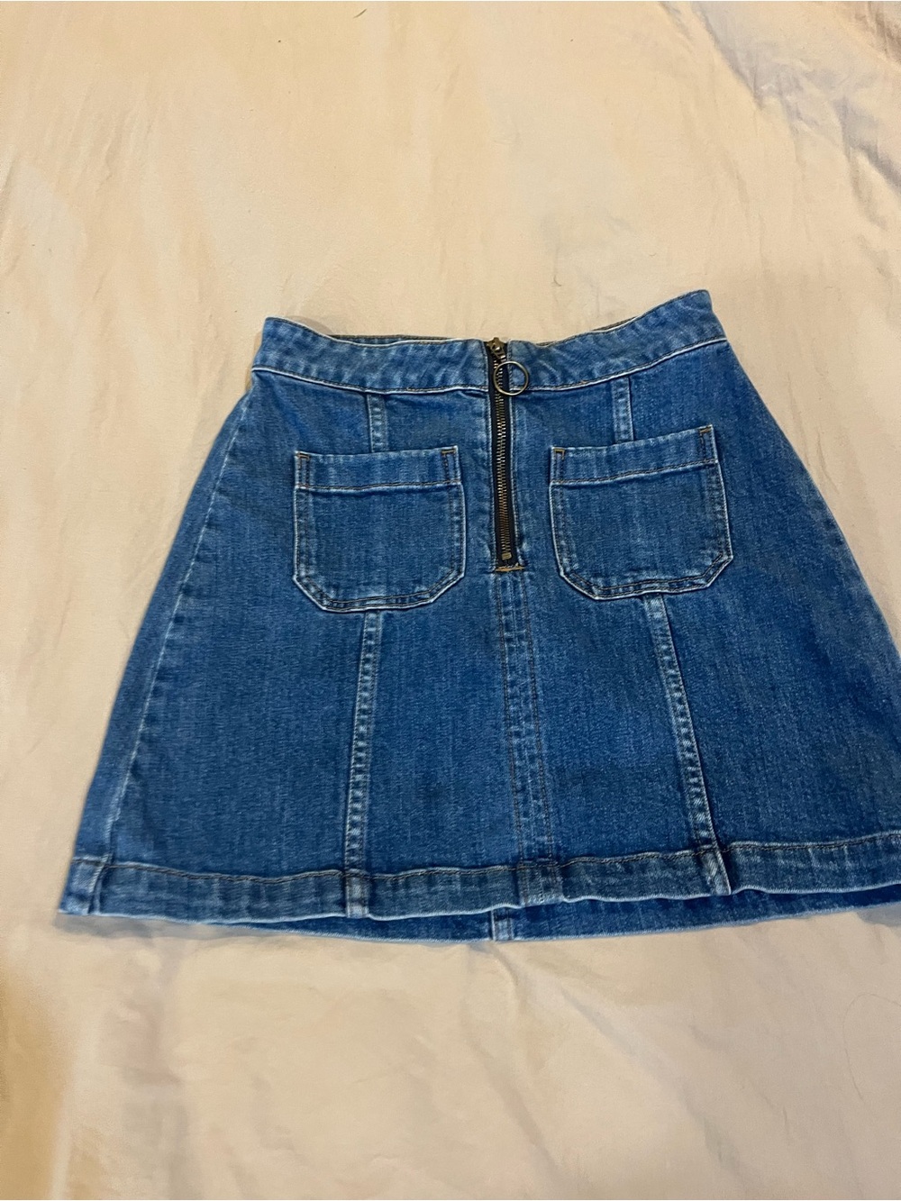 Madewell Blue Denim Mini Skirt with Front Zip